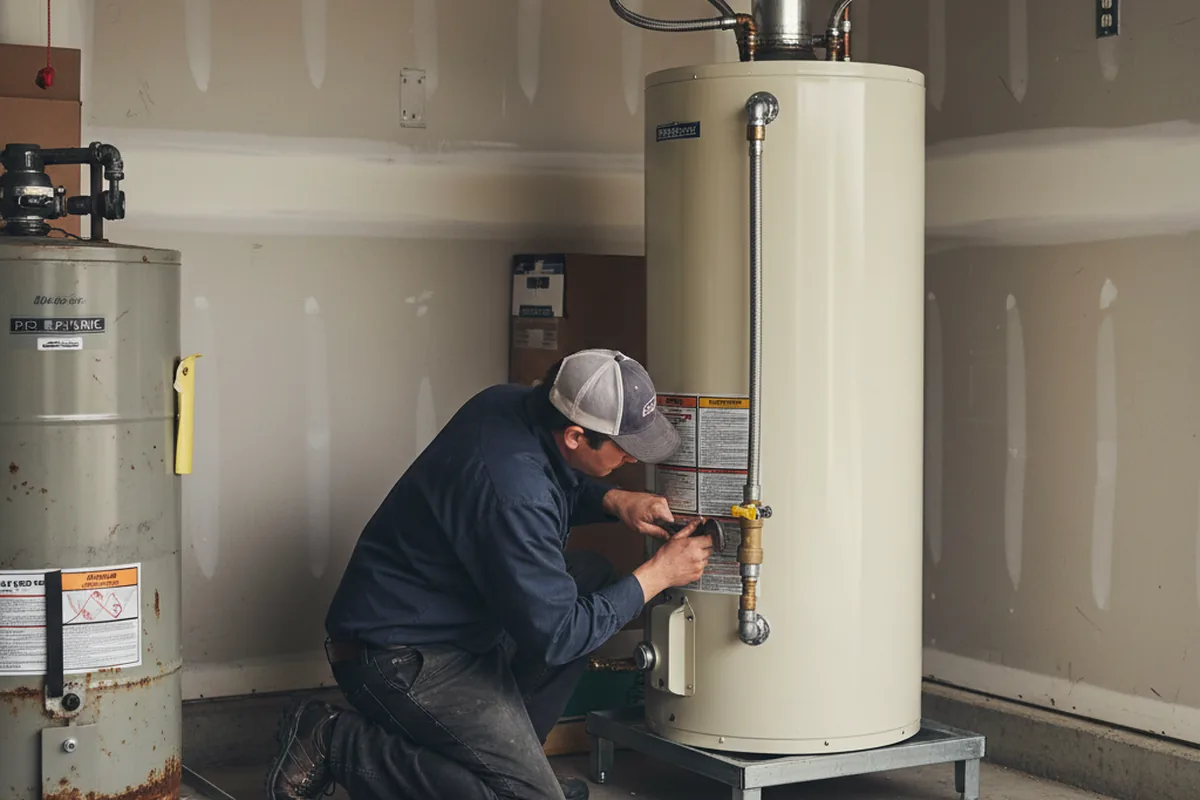 Water heater and shutoff valve replacement in Theodore